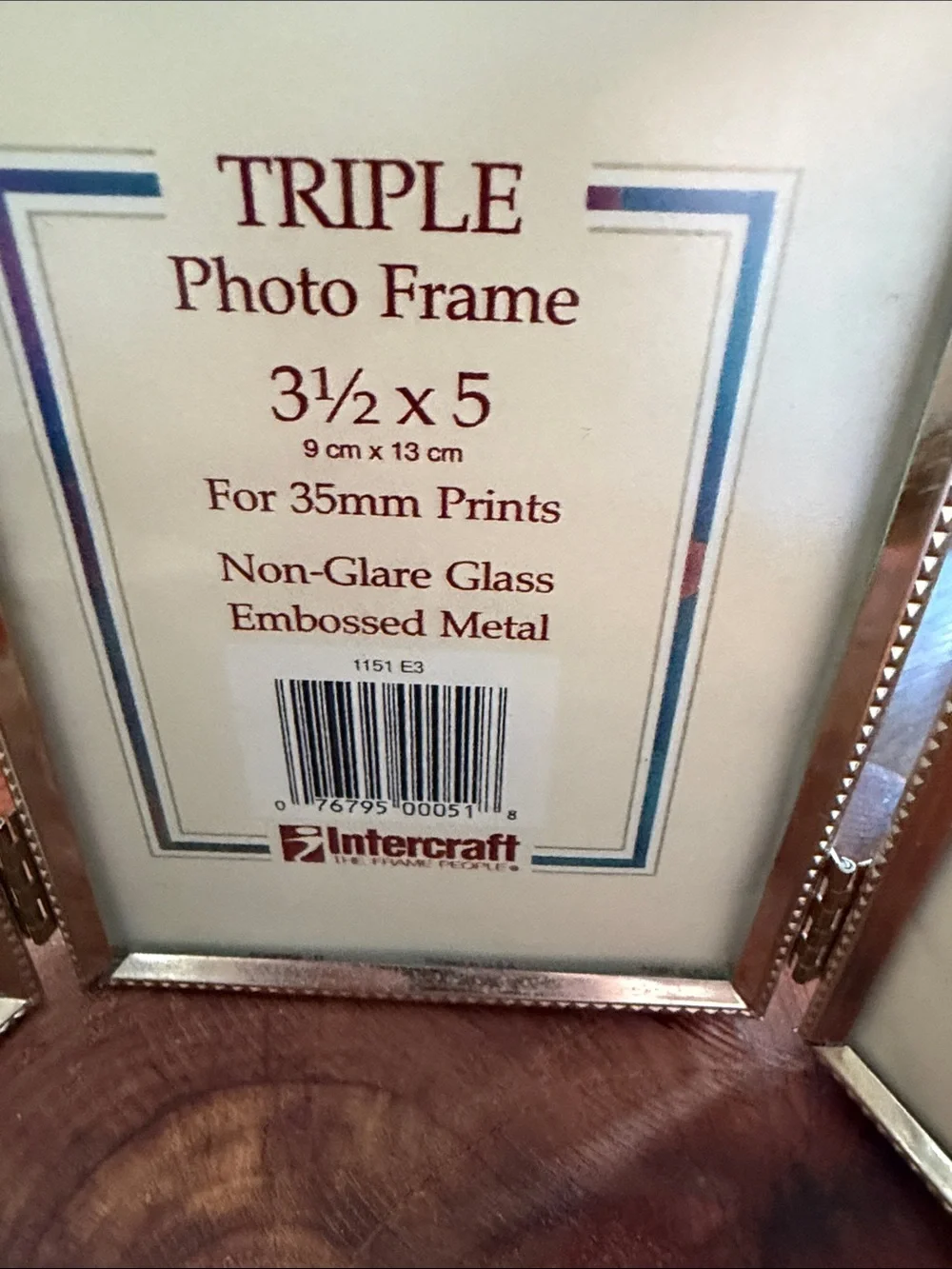 Triple Folding Photo Frame in Silver Finish
